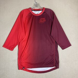 Troy Lee Designs Jersey Mens Medium Red‎ Bike Riding 3/4 Sleeve Lightweight
